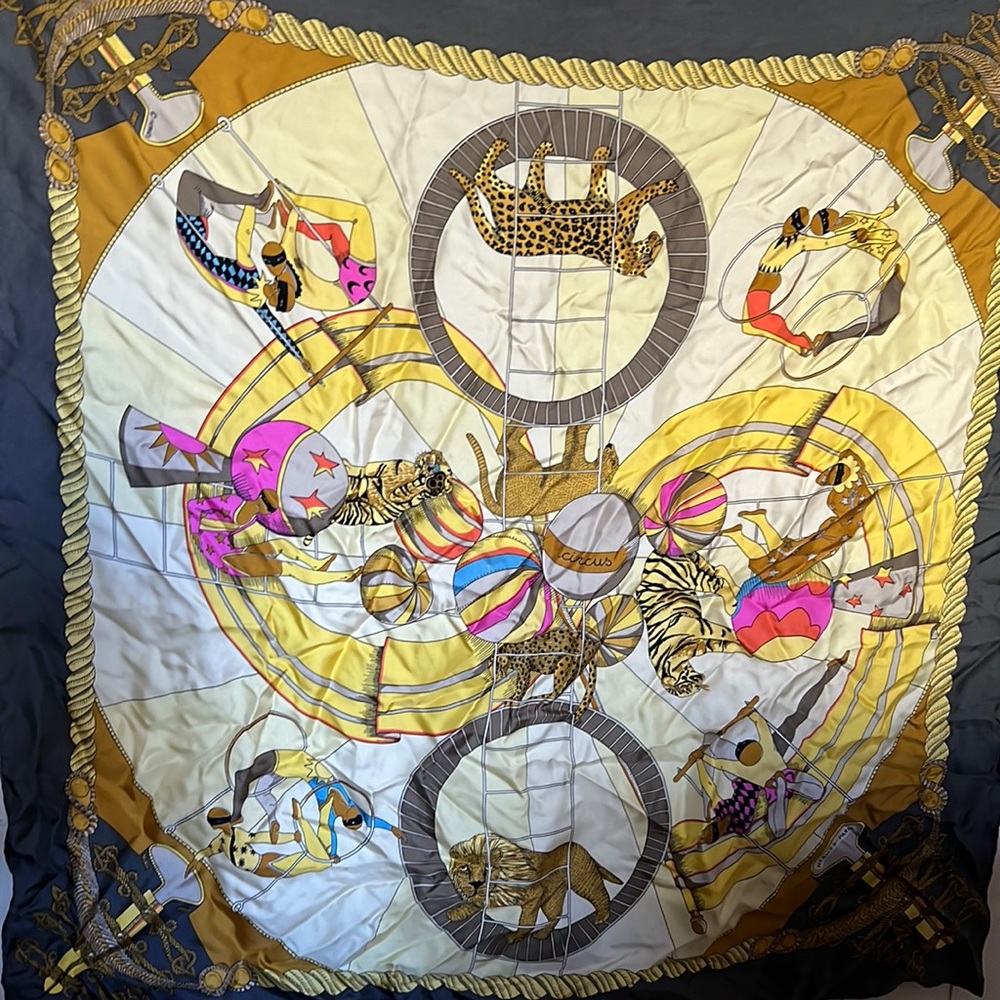 Vintage Hermes 100% Silk Scarf “Circus”